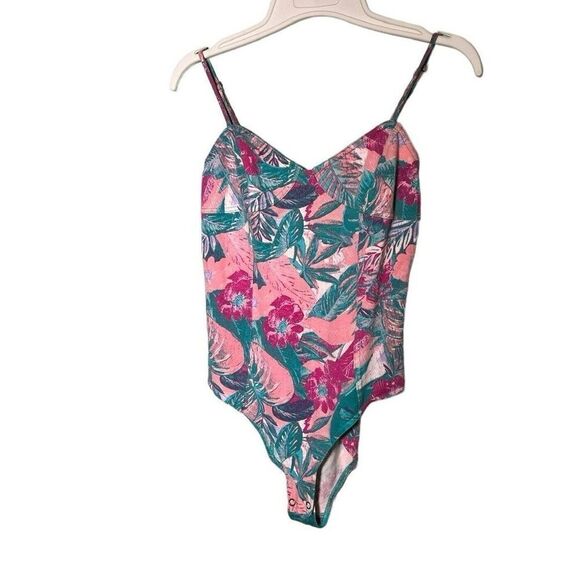 EUC Forever 21 Vintage Tropical Print Bodysuit Medium - Picture 1 of 4